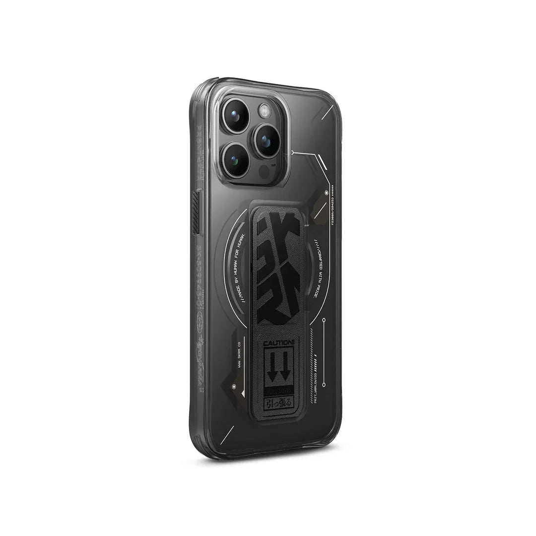 Skinarma iPhone 15 Pro Helio Magsafe Grip-Stand Cover - Black - Tashqila Skinarma iPhone 15 Pro Helio Magsafe Grip-Stand Cover - Black - Tashqila